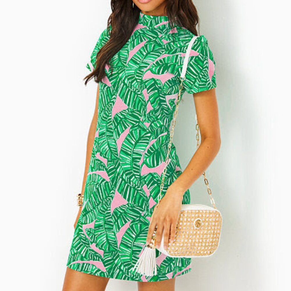 Lilly Pulitzer NWT Hallie Short Sleeve Conch Shell Pink Dress Size Small